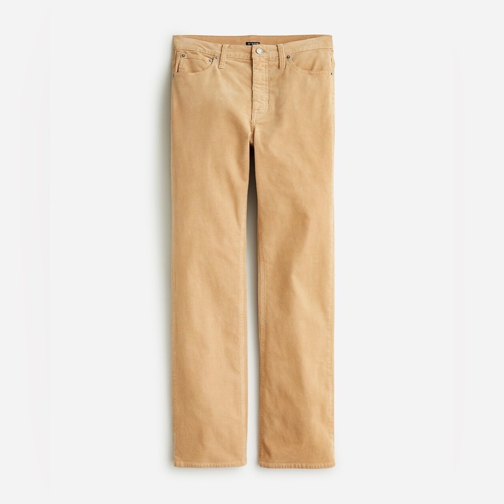 J. Crew High rise slim demi boot pant in corduroy 31 tan/khaki brand new